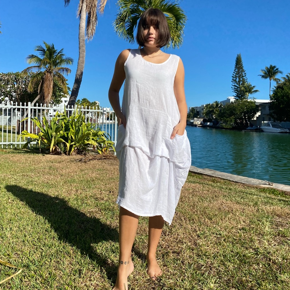 Brand new white linen tunic